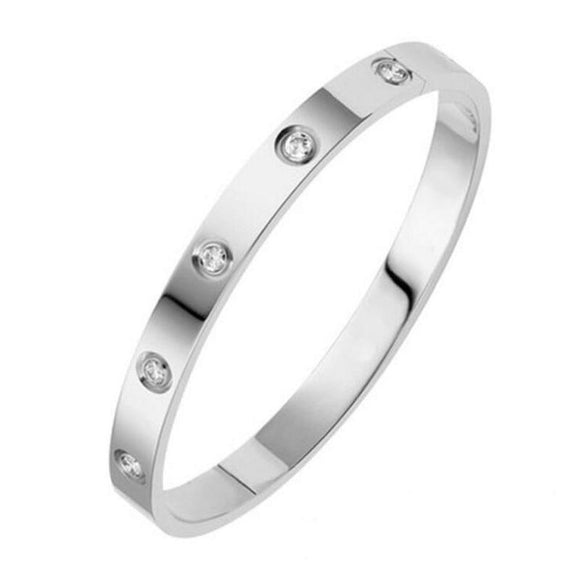 Bracelets & Bangles Open Cuff Design Stainless Steel Crystal